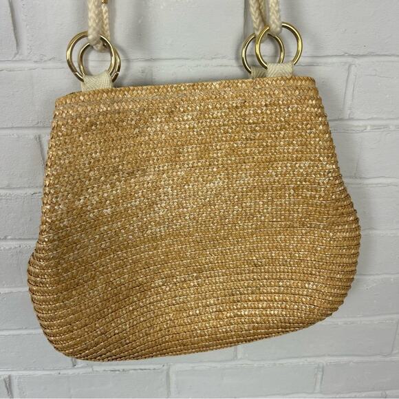 Vintage Worthington Straw Woven Braided Handle Shoulder Bag - Picture 2 of 11
